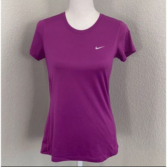 Nike Dri-Fit Purple Short Sleeve Running Tee Size Small - Picture 1 of 7